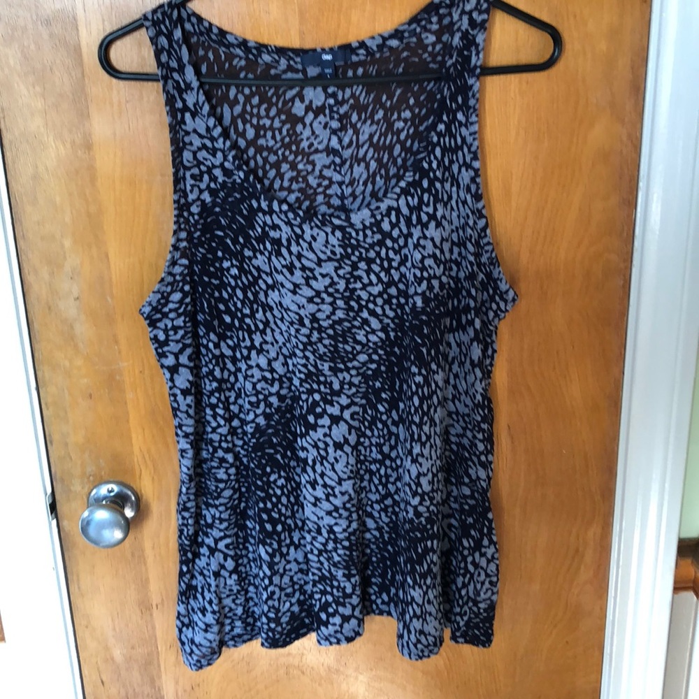 Blue/gray print tank top
